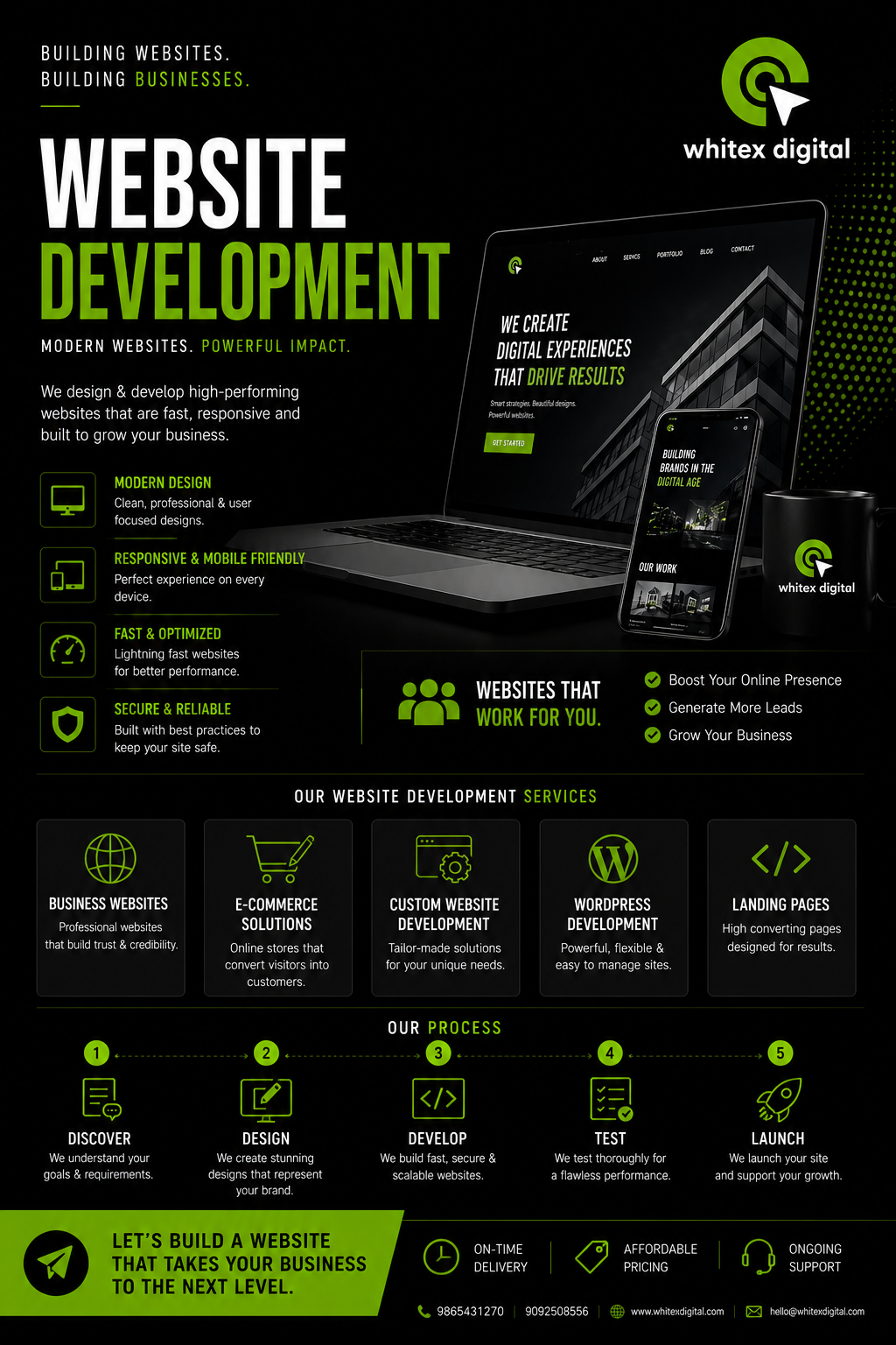 Whitex Digital Website Development Layout